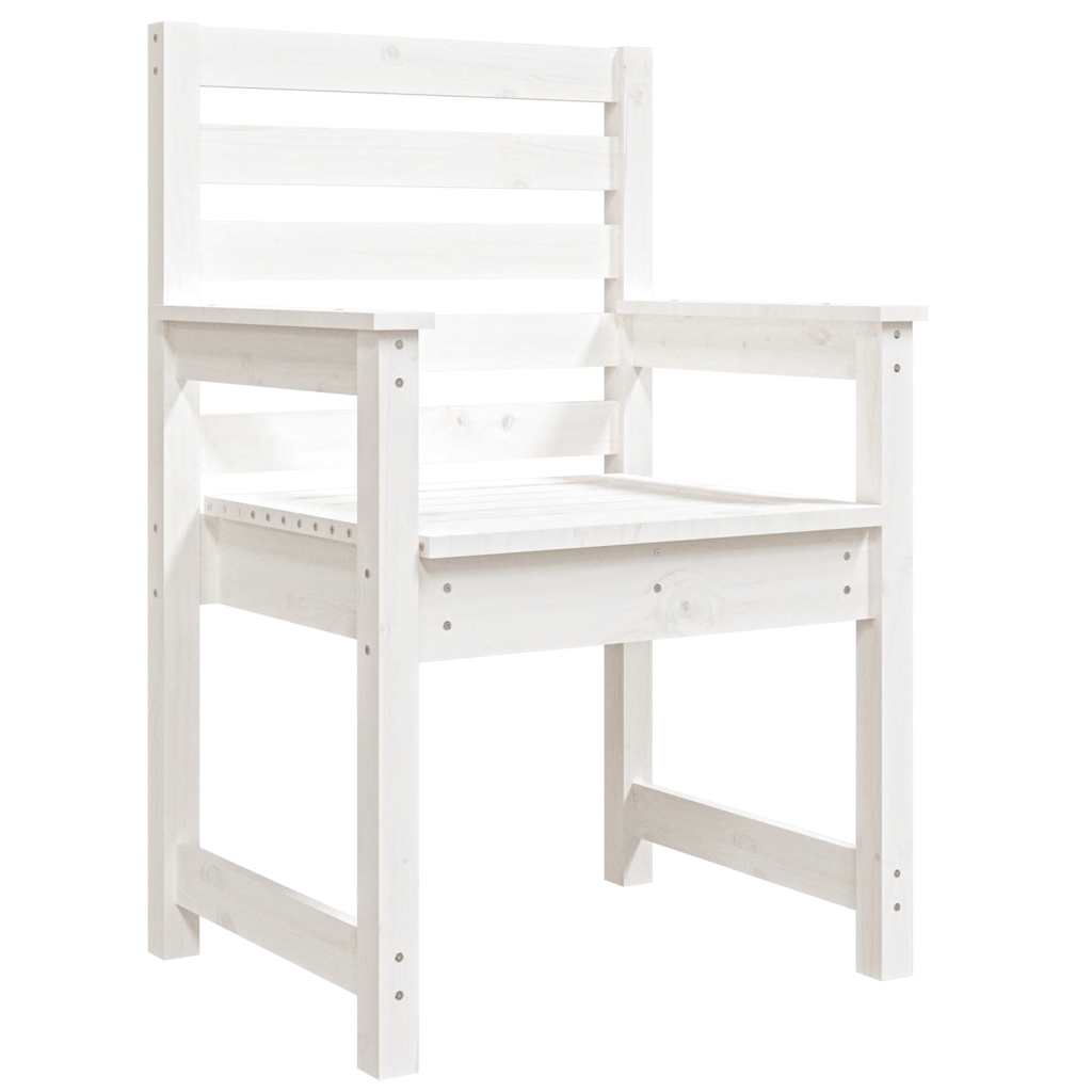 vidaXL Gartenstühle 2 Stk. Weiß 60x48x91 cm Massivholz Kiefer
