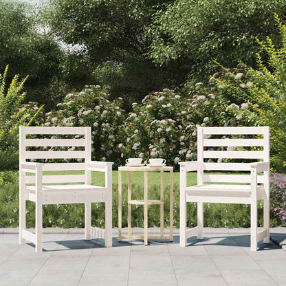 vidaXL Gartenstühle 2 Stk. Weiß 60x48x91 cm Massivholz Kiefer