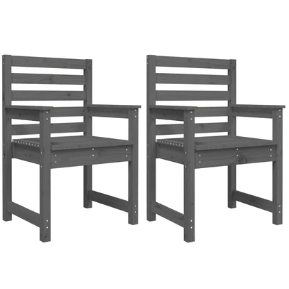 vidaXL Gartenstühle 2 Stk. Grau 60x48x91 cm Massivholz Kiefer