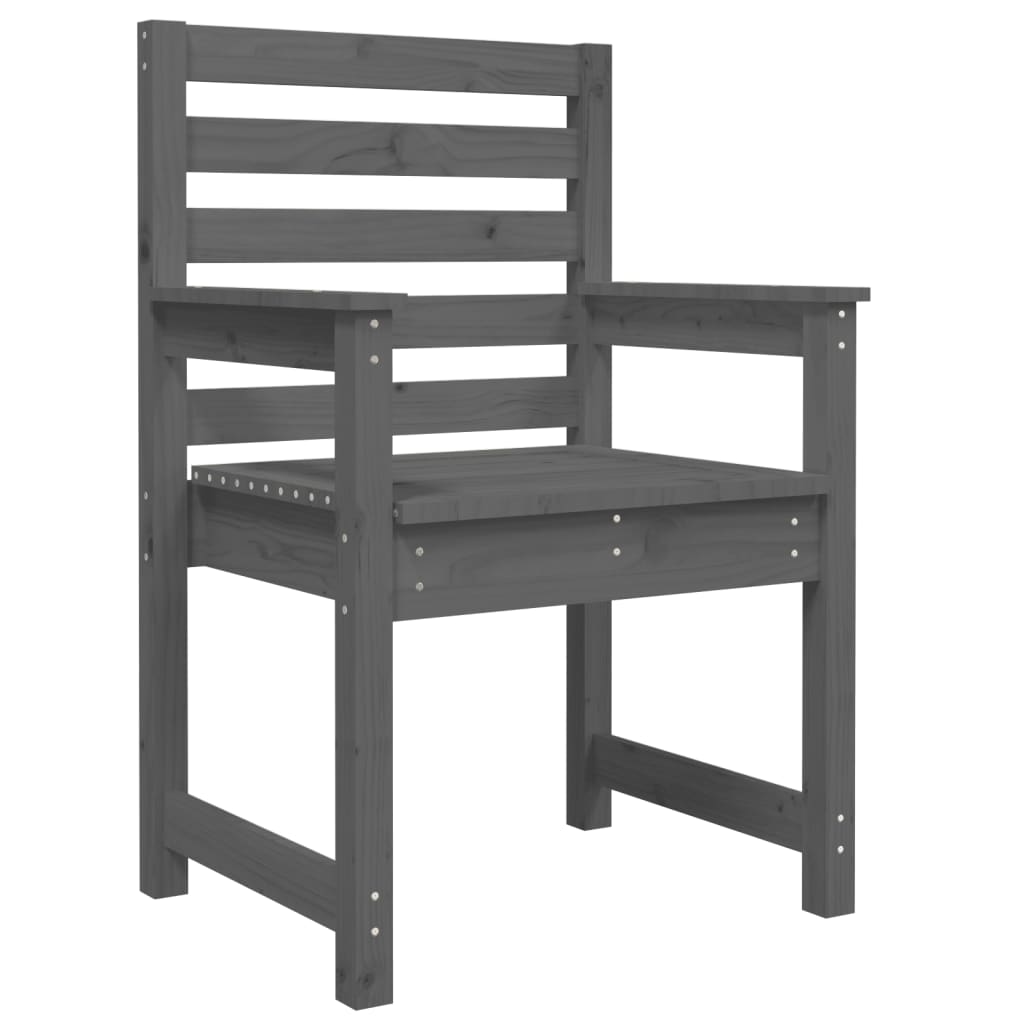 vidaXL Gartenstühle 2 Stk. Grau 60x48x91 cm Massivholz Kiefer