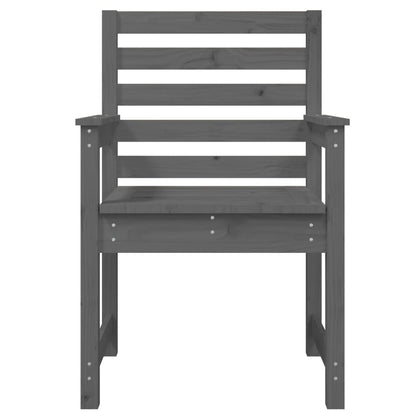 vidaXL Gartenstühle 2 Stk. Grau 60x48x91 cm Massivholz Kiefer