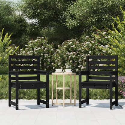vidaXL Gartenstühle 2 Stk. Schwarz 60x48x91 cm Massivholz Kiefer