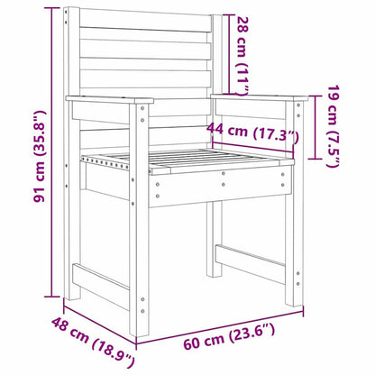 vidaXL Gartenstühle 2 Stk. 60x48x91 cm Massivholz Douglasie