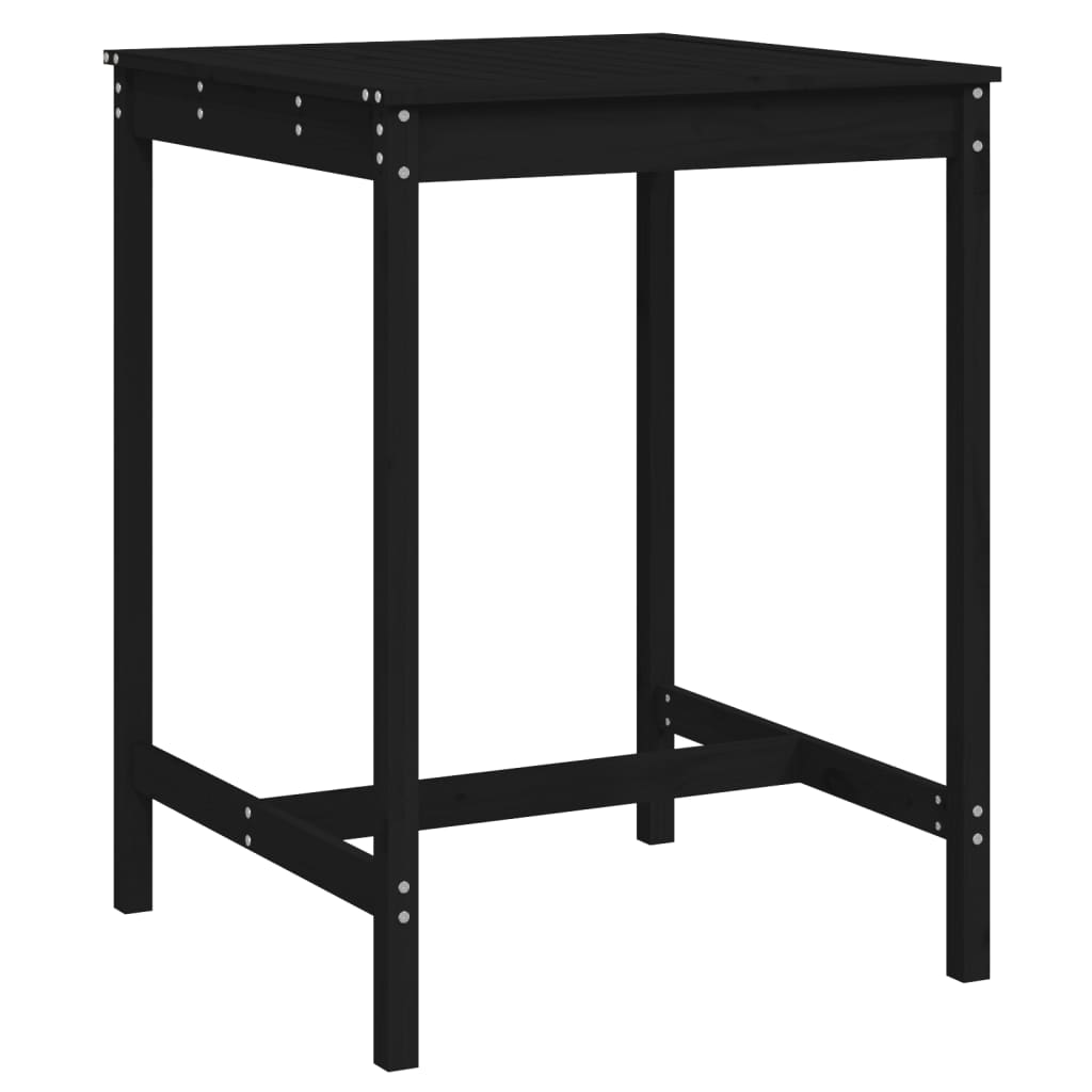 vidaXL Gartentisch Schwarz 82,5x82,5x110 cm Massivholz Kiefer