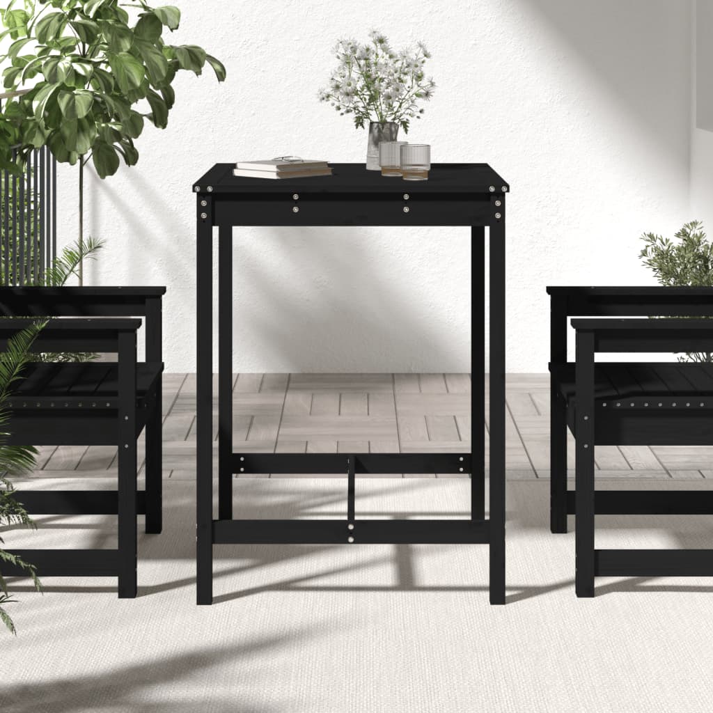 vidaXL Gartentisch Schwarz 82,5x82,5x110 cm Massivholz Kiefer