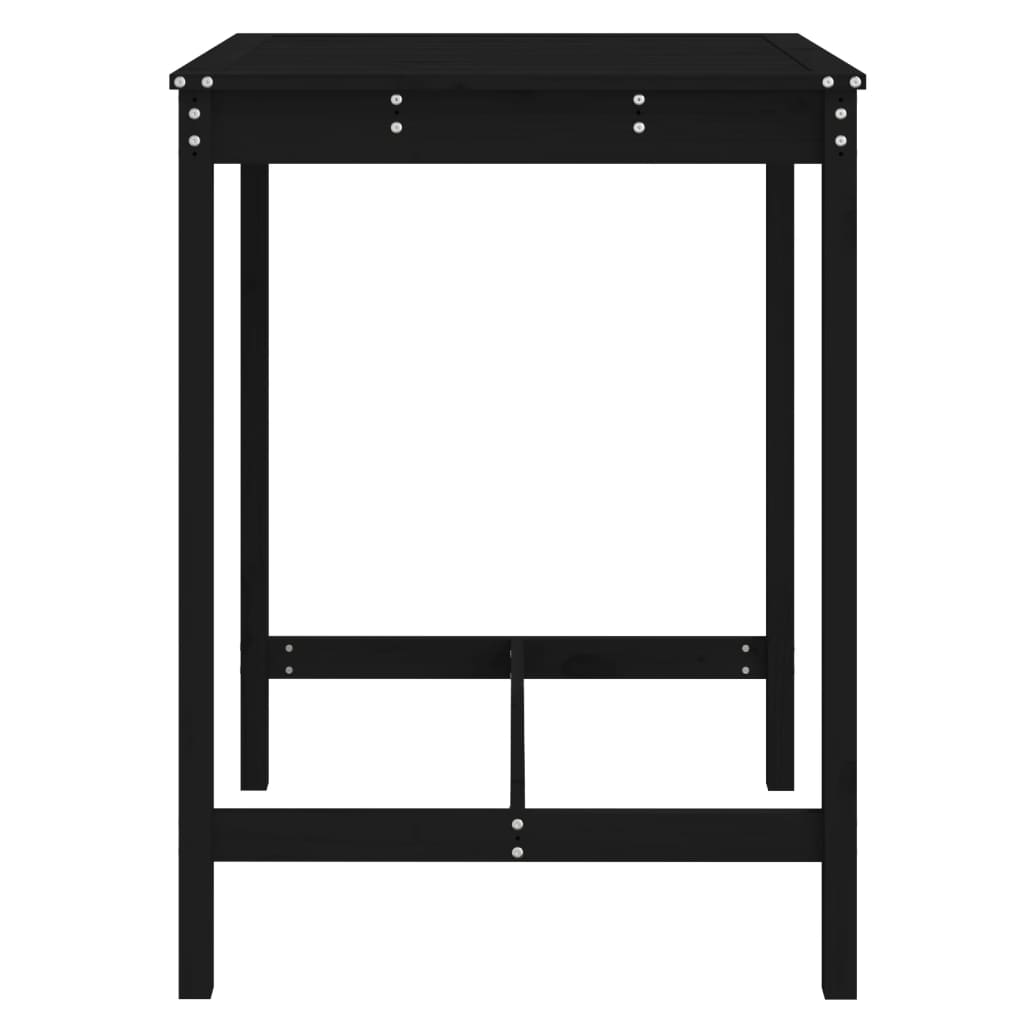 vidaXL Gartentisch Schwarz 82,5x82,5x110 cm Massivholz Kiefer