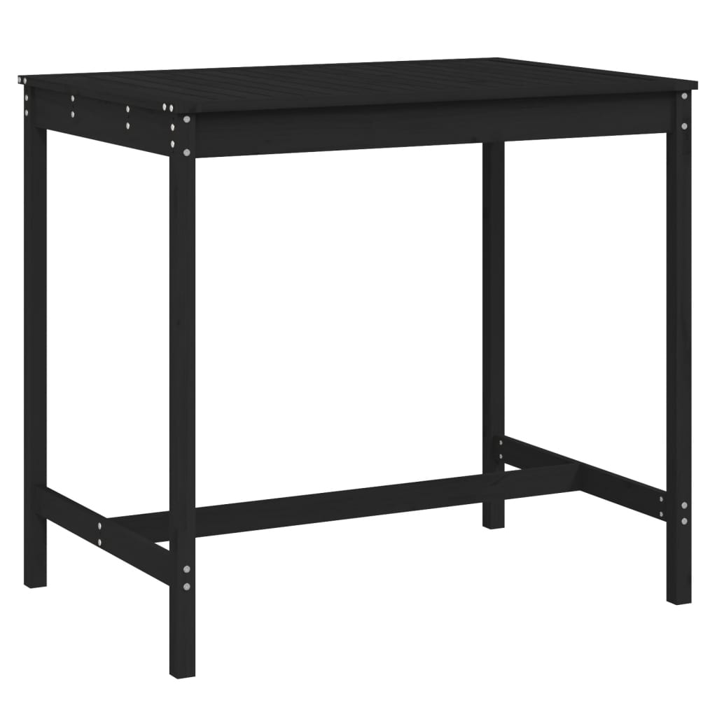 vidaXL Gartentisch Schwarz 121x82,5x110 cm Massivholz Kiefer
