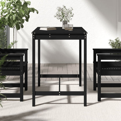 vidaXL Gartentisch Schwarz 121x82,5x110 cm Massivholz Kiefer