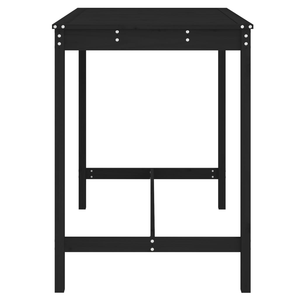 vidaXL Gartentisch Schwarz 121x82,5x110 cm Massivholz Kiefer