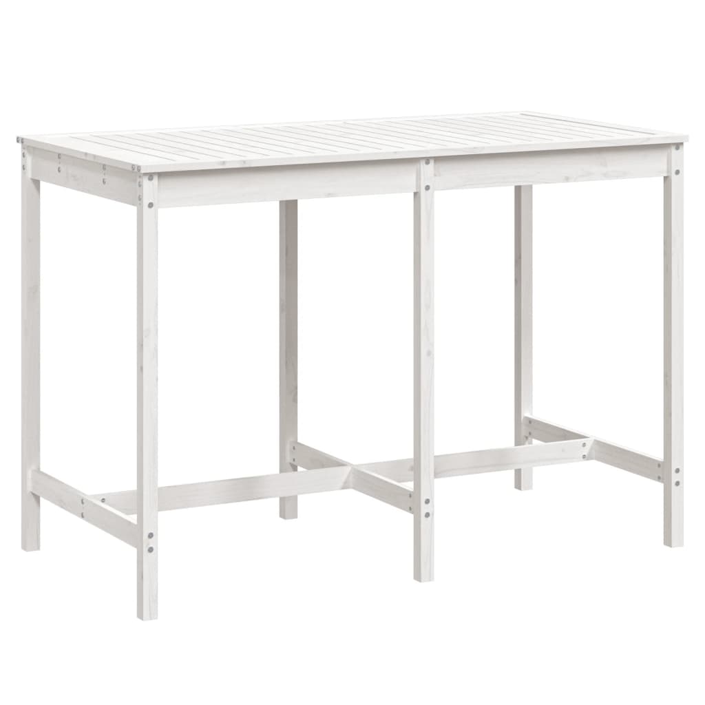 vidaXL Gartentisch Weiß 159,5x82,5x110 cm Massivholz Kiefer