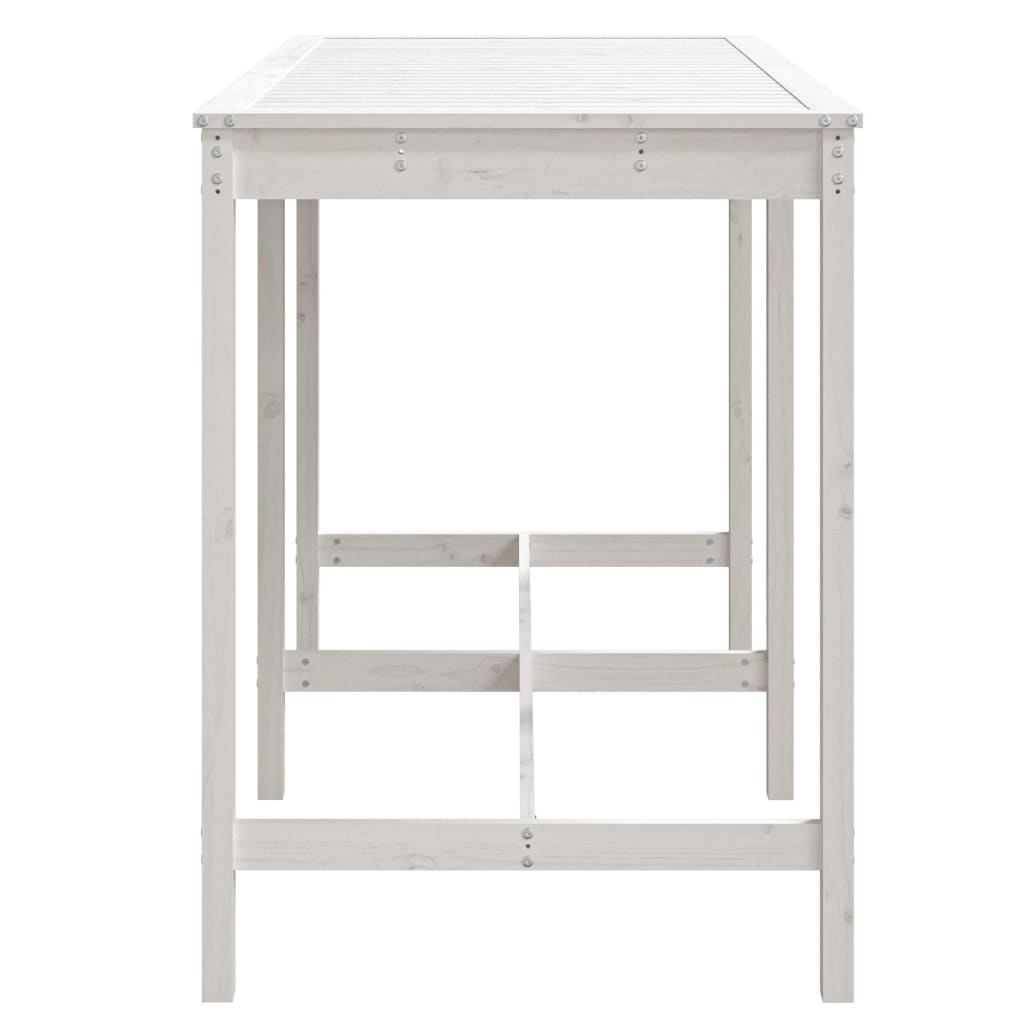 vidaXL Gartentisch Weiß 159,5x82,5x110 cm Massivholz Kiefer