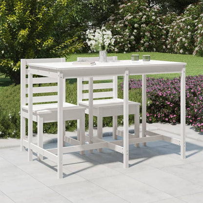 vidaXL Gartentisch Weiß 159,5x82,5x110 cm Massivholz Kiefer