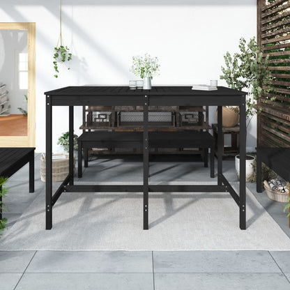 vidaXL Gartentisch Schwarz 159,5x82,5x110 cm Massivholz Kiefer