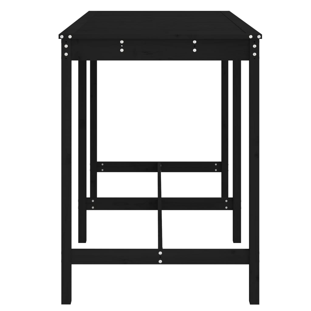 vidaXL Gartentisch Schwarz 159,5x82,5x110 cm Massivholz Kiefer