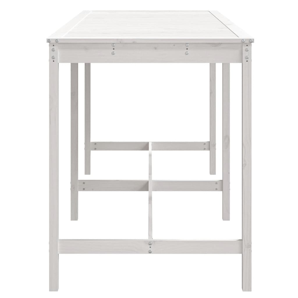 vidaXL Gartentisch Weiß 203,5x90x110 cm Massivholz Kiefer