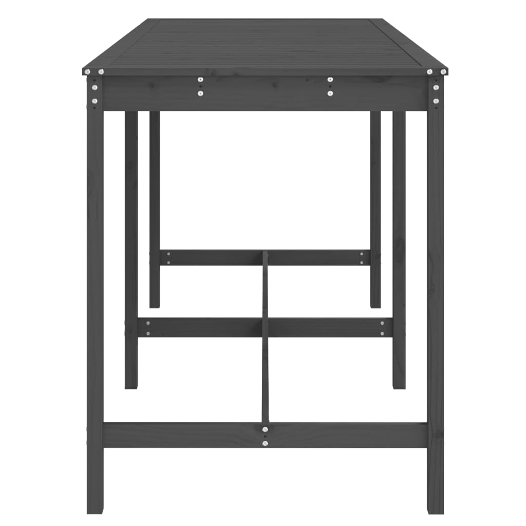 vidaXL Gartentisch Grau 203,5x90x110 cm Massivholz Kiefer