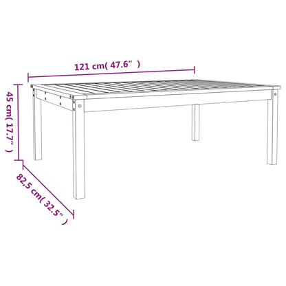 vidaXL Gartentisch Grau 121x82,5x45 cm Massivholz Kiefer