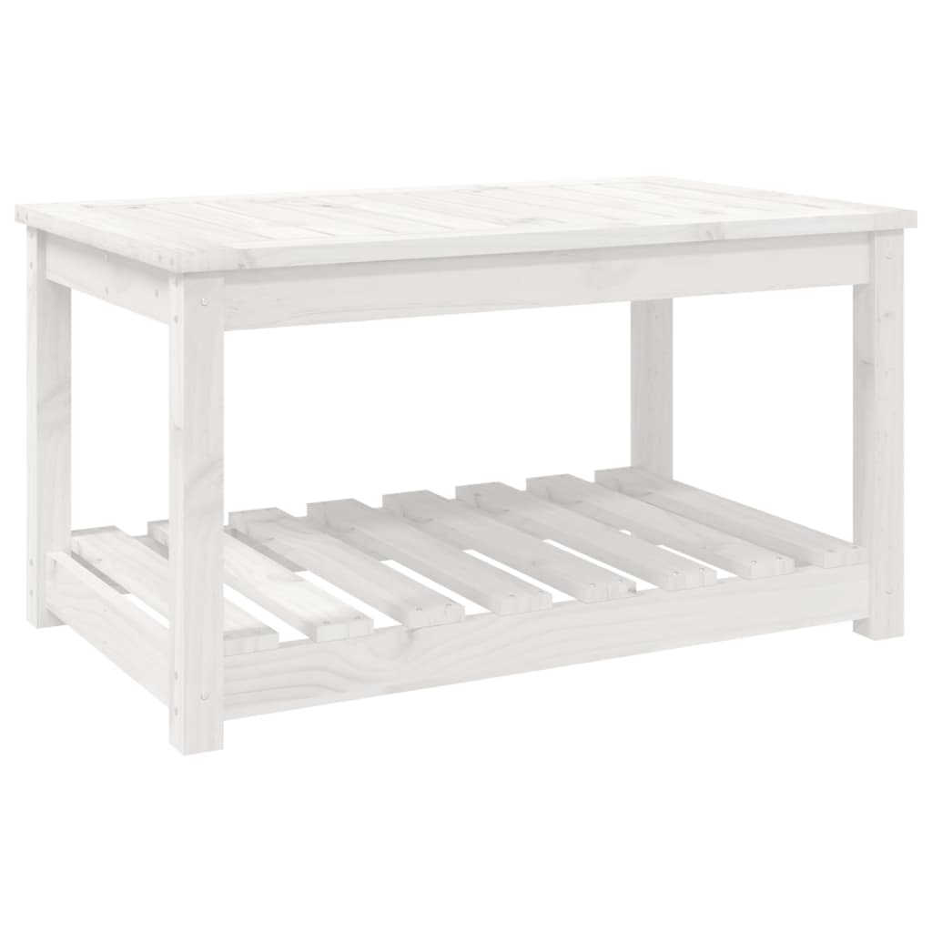 vidaXL Table de jardin Blanc 82,5x50,5x45 cm Bois de pin massif