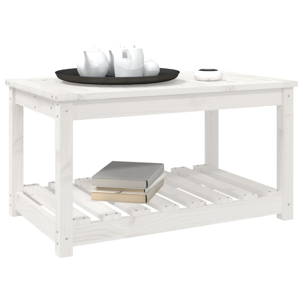 vidaXL Table de jardin Blanc 82,5x50,5x45 cm Bois de pin massif