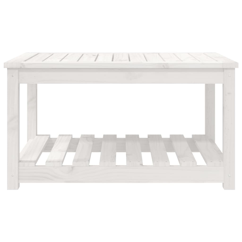 vidaXL Table de jardin Blanc 82,5x50,5x45 cm Bois de pin massif