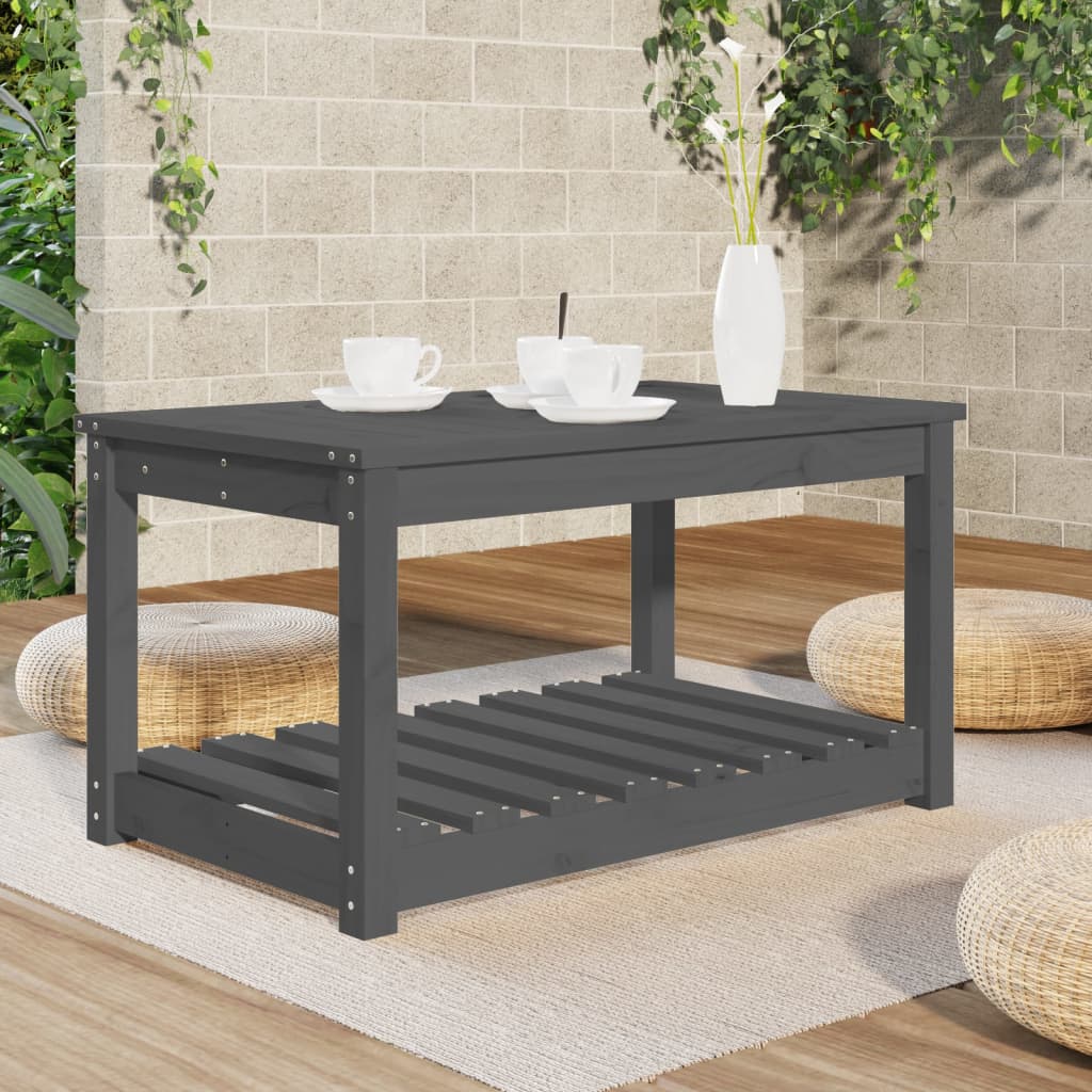 vidaXL Table de jardin gris 82,5x50,5x45 cm en pin massif