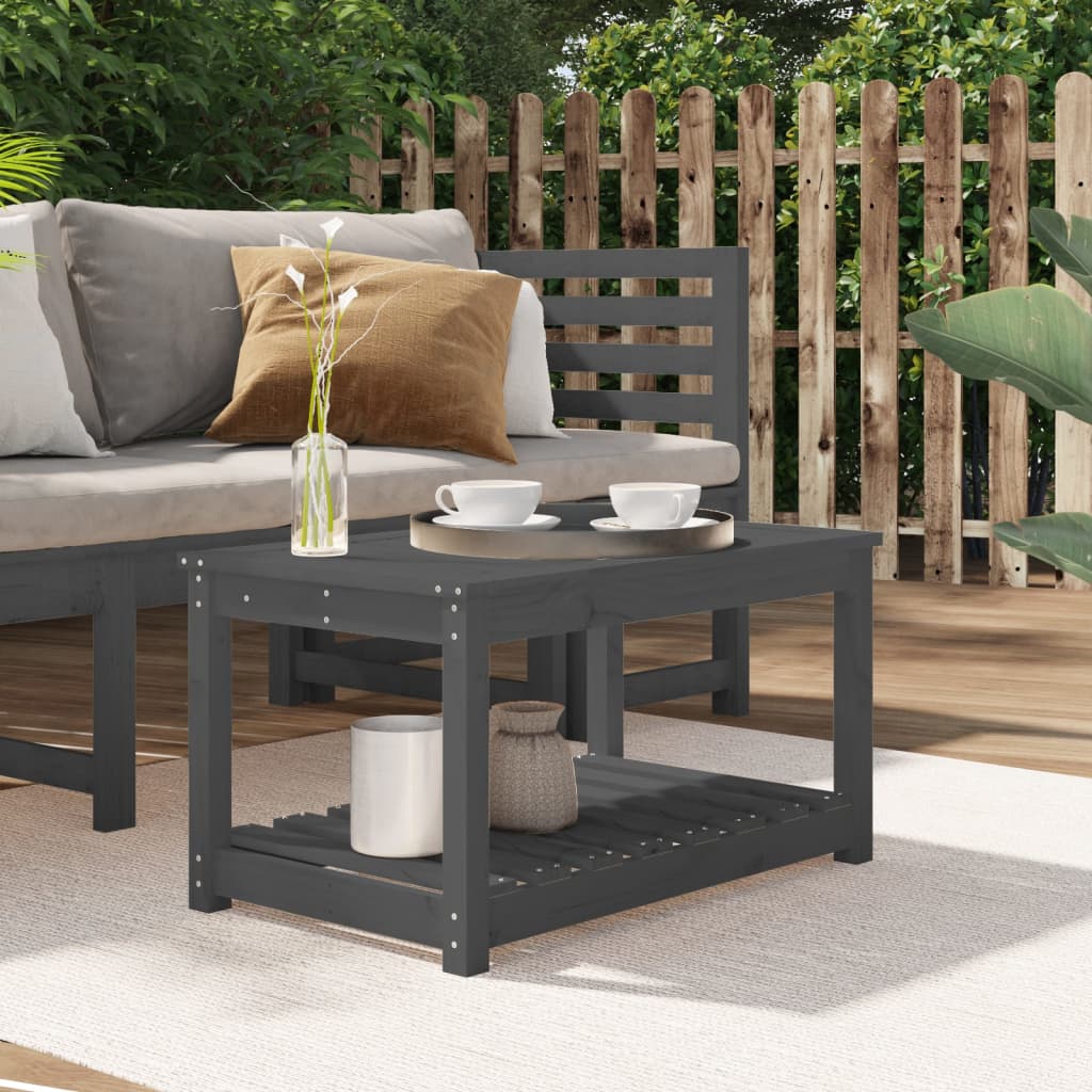vidaXL Table de jardin gris 82,5x50,5x45 cm en pin massif
