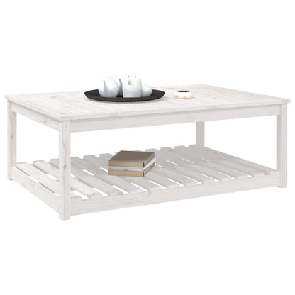 vidaXL Gartentisch Weiß 121x82,5x45 cm Massivholz Kiefer