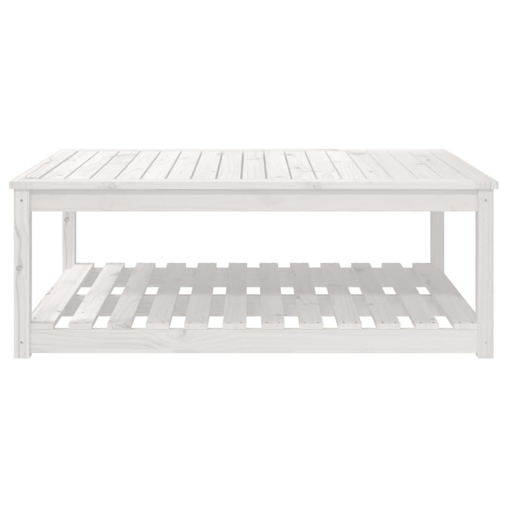 vidaXL Gartentisch Weiß 121x82,5x45 cm Massivholz Kiefer