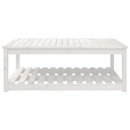 vidaXL Gartentisch Weiß 121x82,5x45 cm Massivholz Kiefer