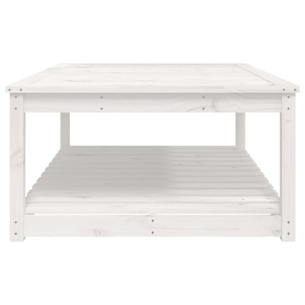 vidaXL Gartentisch Weiß 121x82,5x45 cm Massivholz Kiefer