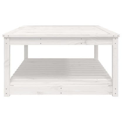 vidaXL Gartentisch Weiß 121x82,5x45 cm Massivholz Kiefer