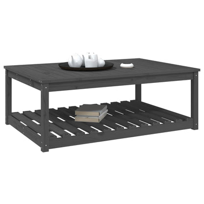 vidaXL Gartentisch Grau 121x82,5x45 cm Massivholz Kiefer