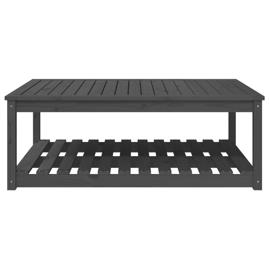 vidaXL Gartentisch Grau 121x82,5x45 cm Massivholz Kiefer