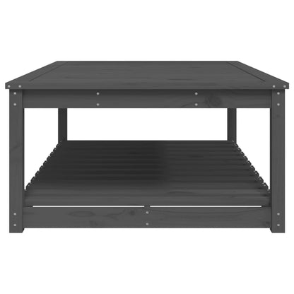 vidaXL Gartentisch Grau 121x82,5x45 cm Massivholz Kiefer