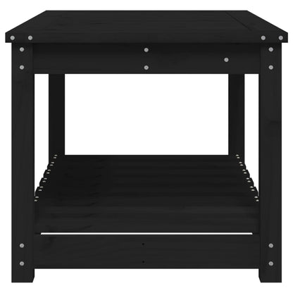 vidaXL Gartentisch Schwarz 82,5x50,5x45 cm Massivholz Kiefer