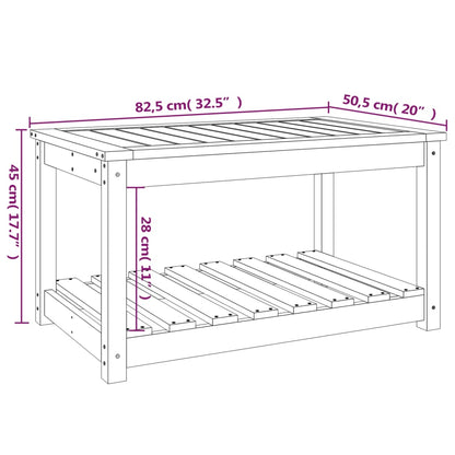 vidaXL Gartentisch Schwarz 82,5x50,5x45 cm Massivholz Kiefer