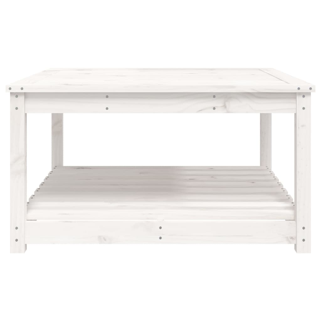 vidaXL Gartentisch Weiß 82,5x82,5x45 cm Massivholz Kiefer
