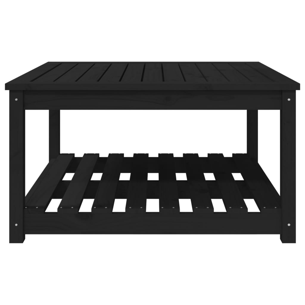 vidaXL Gartentisch Schwarz 82,5x82,5x45 cm Massivholz Kiefer