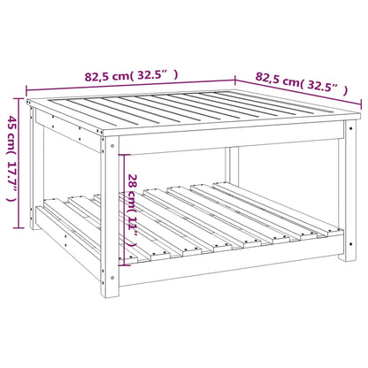 vidaXL Gartentisch Schwarz 82,5x82,5x45 cm Massivholz Kiefer