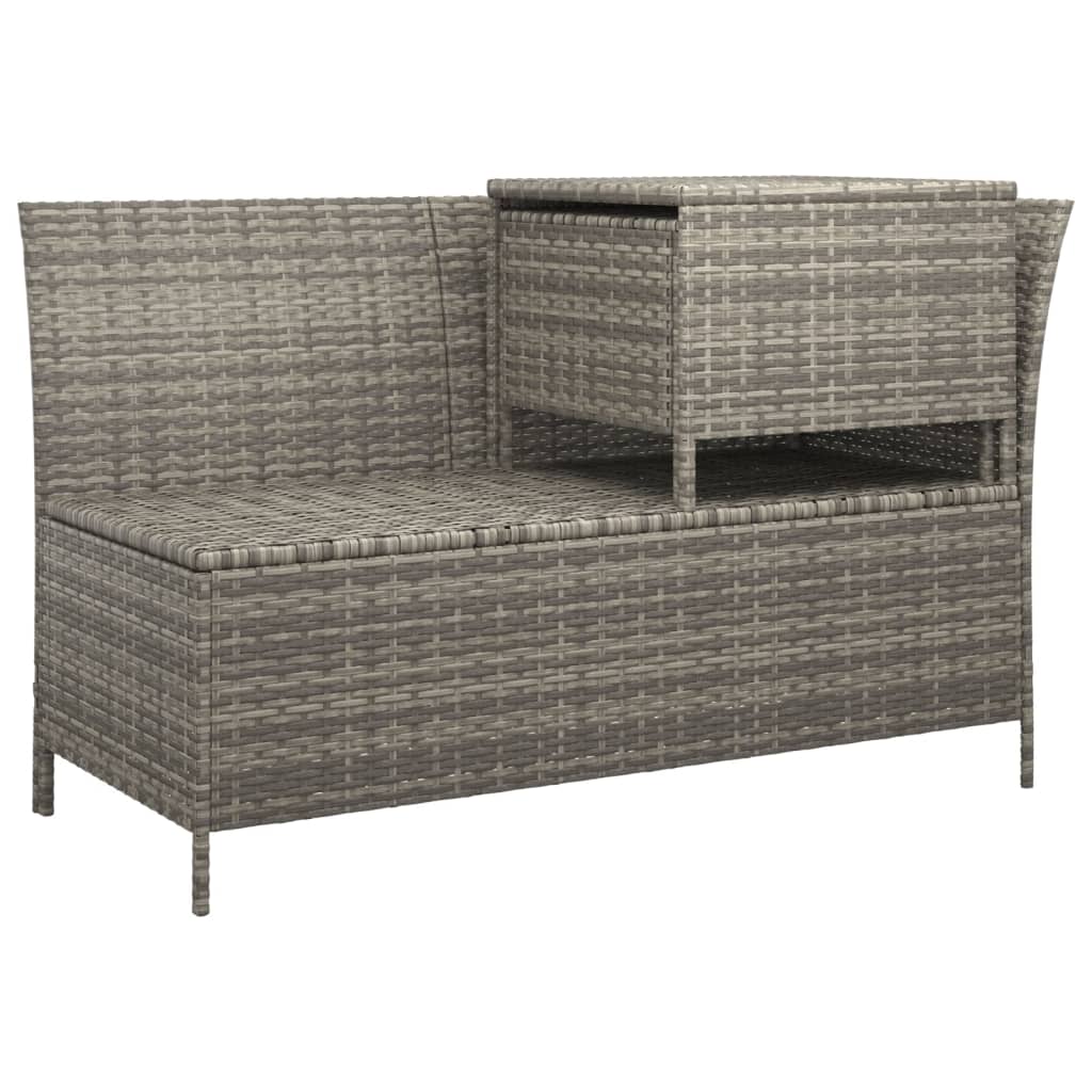 vidaXL Salon de jardin 4 pcs avec coussins Gris Résine tressée