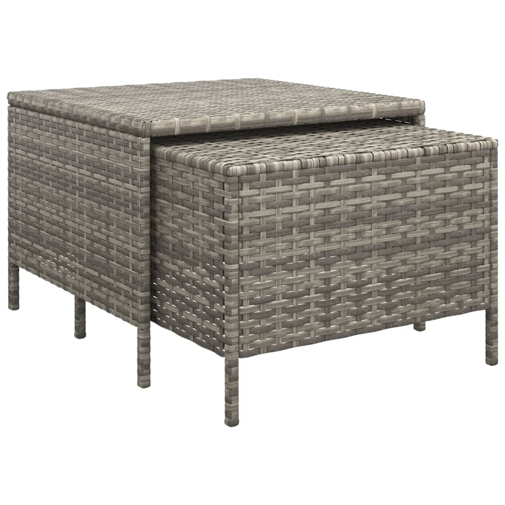 vidaXL Salon de jardin 4 pcs avec coussins Gris Résine tressée