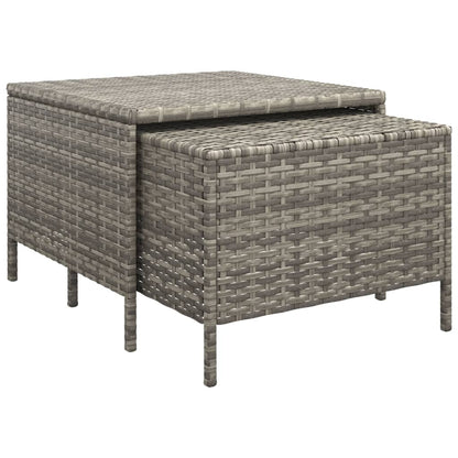 vidaXL Salon de jardin 4 pcs avec coussins Gris Résine tressée