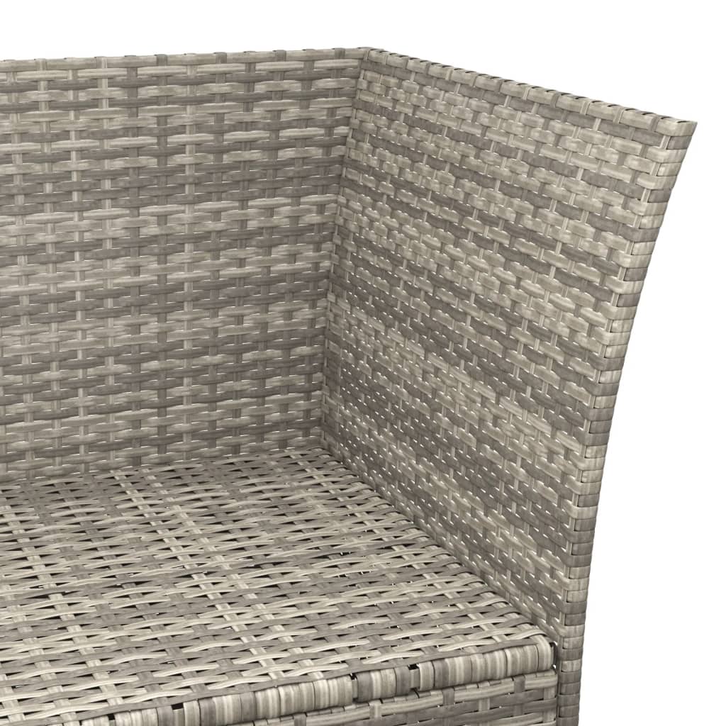 vidaXL Salon de jardin 4 pcs avec coussins Gris Résine tressée