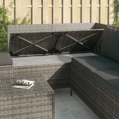 vidaXL Salon de jardin 4 pcs avec coussins Gris Résine tressée