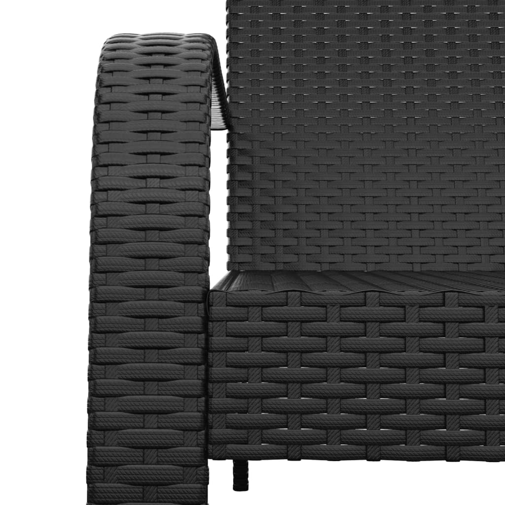 vidaXL Adirondack-Gartenstuhl Schwarz Poly Rattan