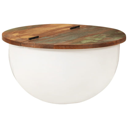 vidaXL Table basse blanc 50x27 cm en bois de récupération massif