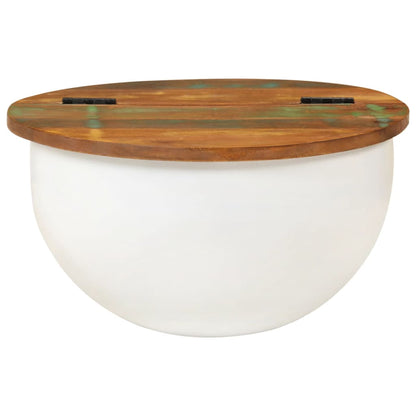 vidaXL Table basse blanc 50x27 cm en bois de récupération massif
