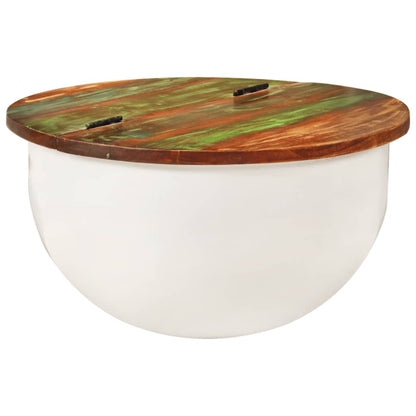 vidaXL Table basse blanc 50x27 cm en bois de récupération massif