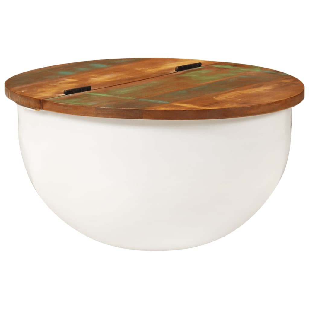 vidaXL Table basse blanc 50x27 cm en bois de récupération massif