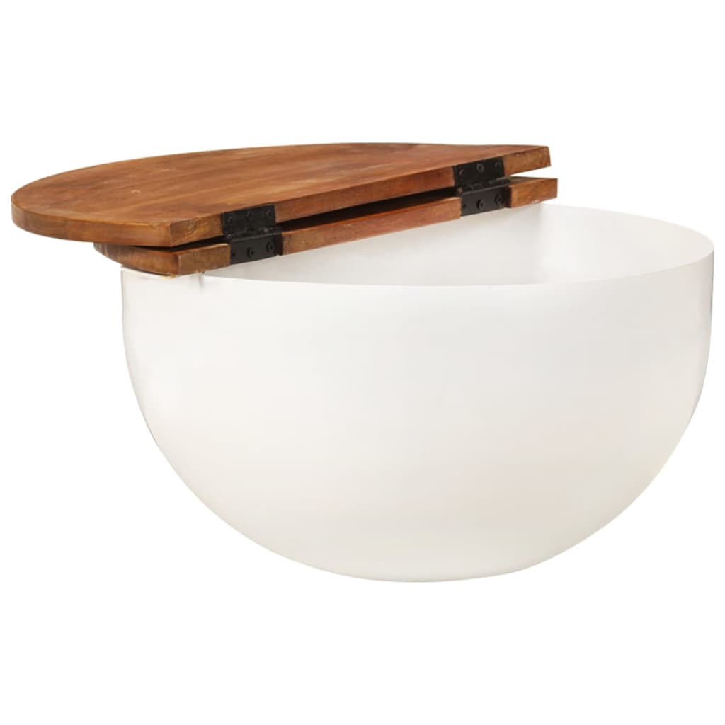 vidaXL Table basse blanc 50x27 cm en bois de récupération massif